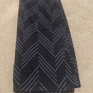 Sejour Black and Gray Striped Pencil Skirt